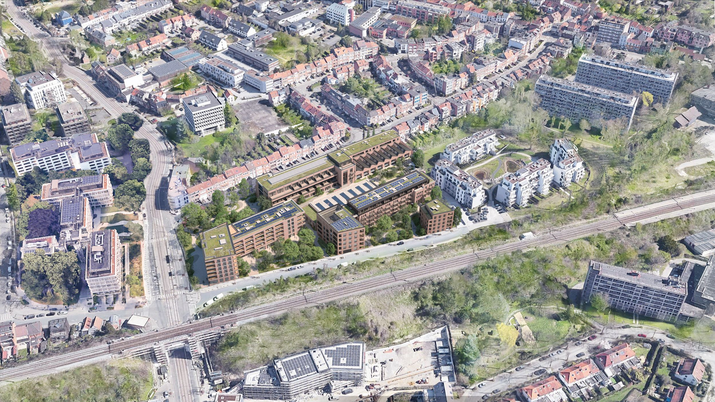 Schlumbergersite: Algemene axonometrie van de site