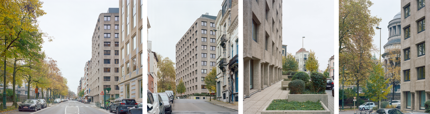 Brutalistisch kantoorgebouw, Nerviërslaan 105 in Etterbeek – bestaande toestand