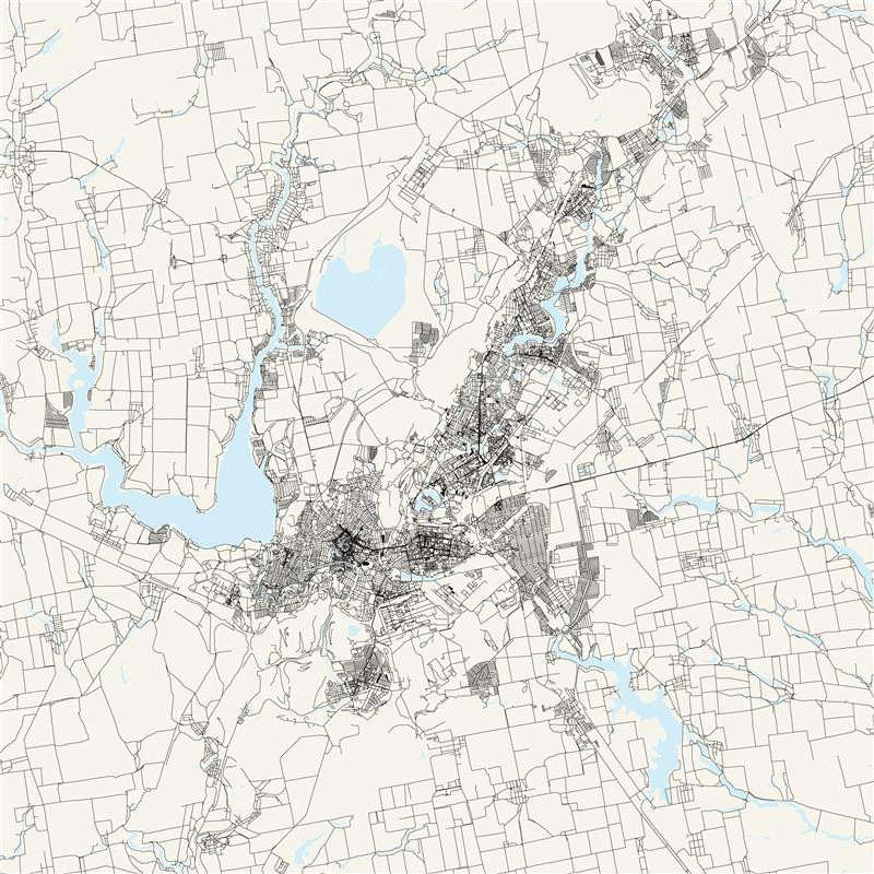 Carte de la ville de Kryvyi Rih en Ukraine. © lasagnaforone