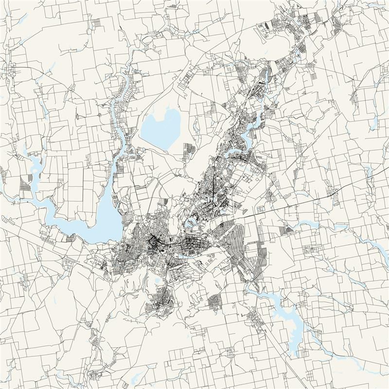 Kaart van de stad Kryvyi Rih in Oekraïne. © lasagnaforone