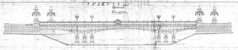 Pont du Jubilé - plan d'élévation historique 1903 - SNCB