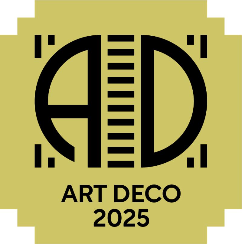 Art Deco Logo Tampon Baseline 2025 Ocre
