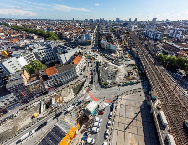 Vue du chantier Métro 3 depuis le ciel