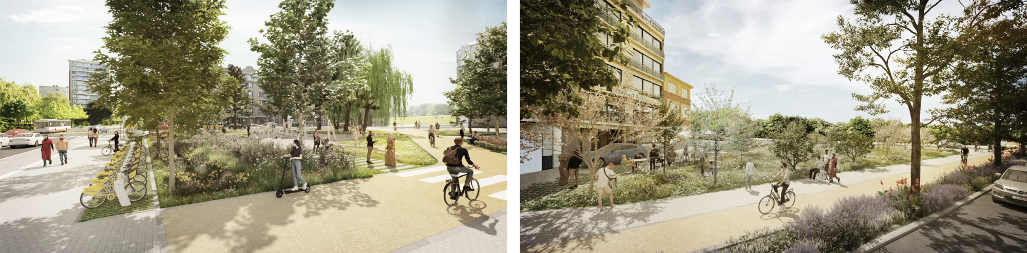 Simulations of the future developments, Place Marguerite d'Autriche, Avenue Charles-Quint and Rue de Termonde