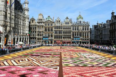 Bloementapijt op de Brusselse Grote Markt