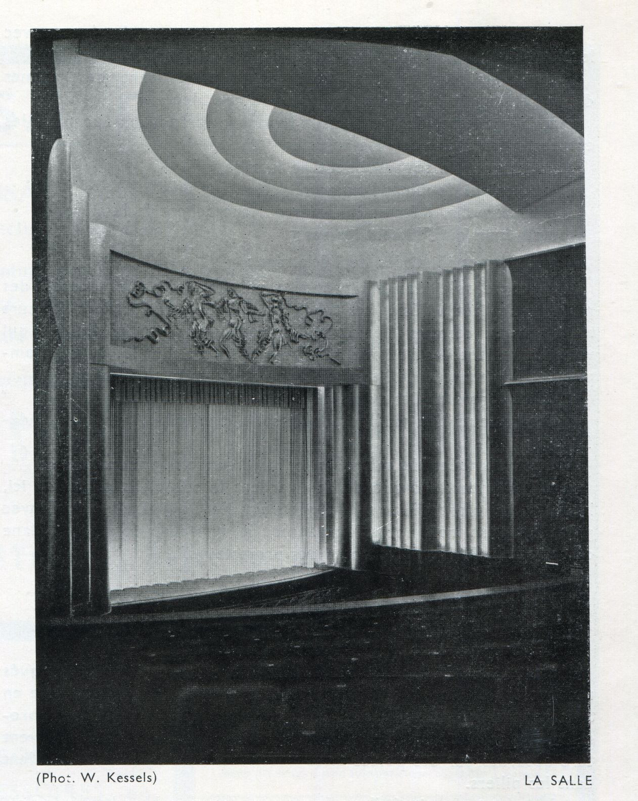 View of the Métropole cinema with Ossip Zadkine's La Danse