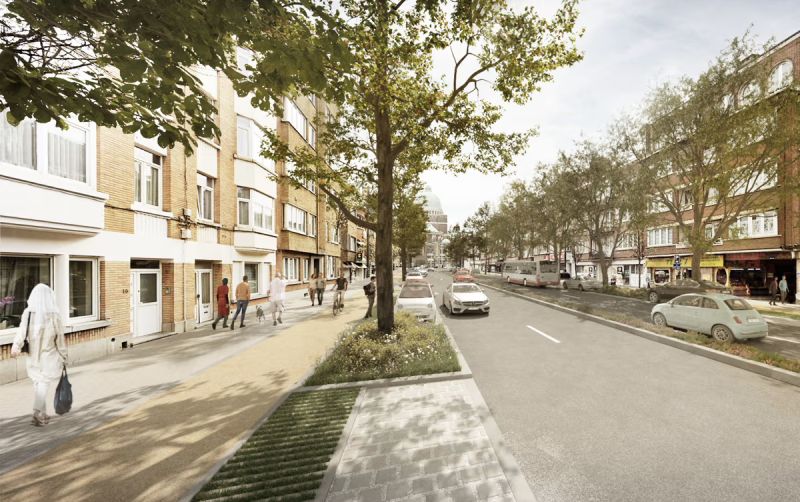 Simulation des futurs aménagements, avenue Charles-Quint