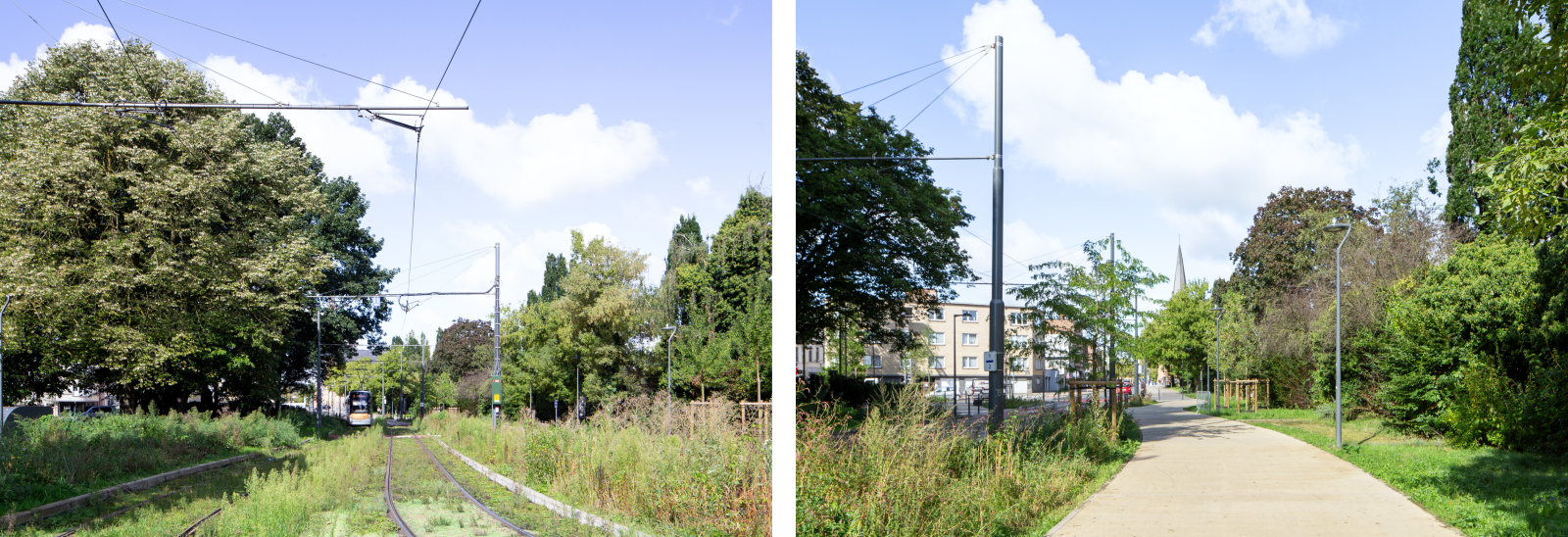 Groene ruimte langs de begraafplaats van Jette, tussen de Secrétinlaan en de Jules Lahayestraat